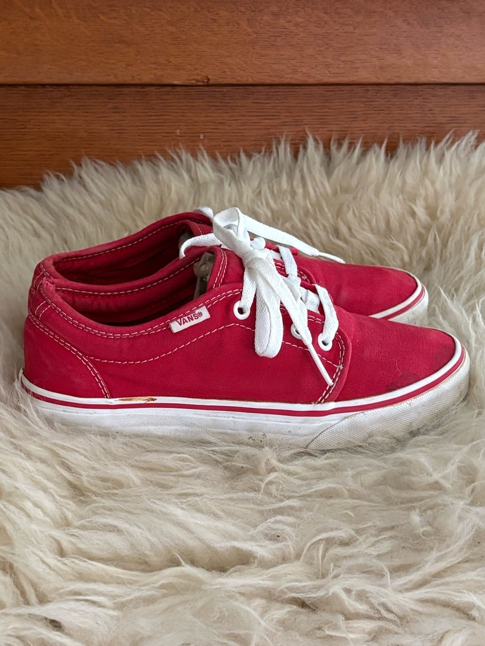 Vans Red Classic Canvas Low-Top Sneakers